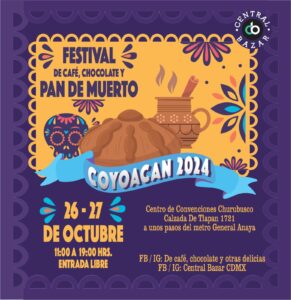 El Festival del Chocolate, Café y Pan de Muerto 2024 se llevará a cabo los días 26 y 27 de octubre en el Centro de Convenciones Churubusco
