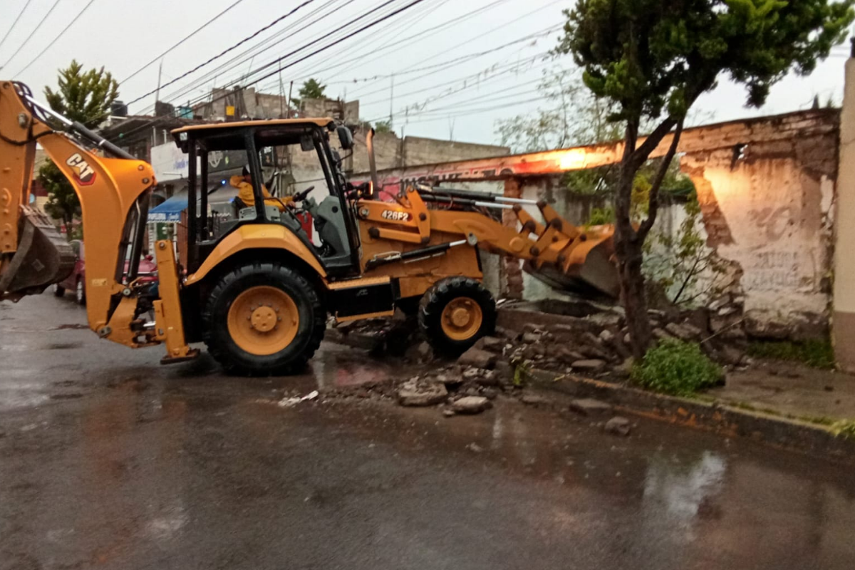 Lluvia en Tizayuca deja encharcamientos en 30 viviendas y derrumbe de barda