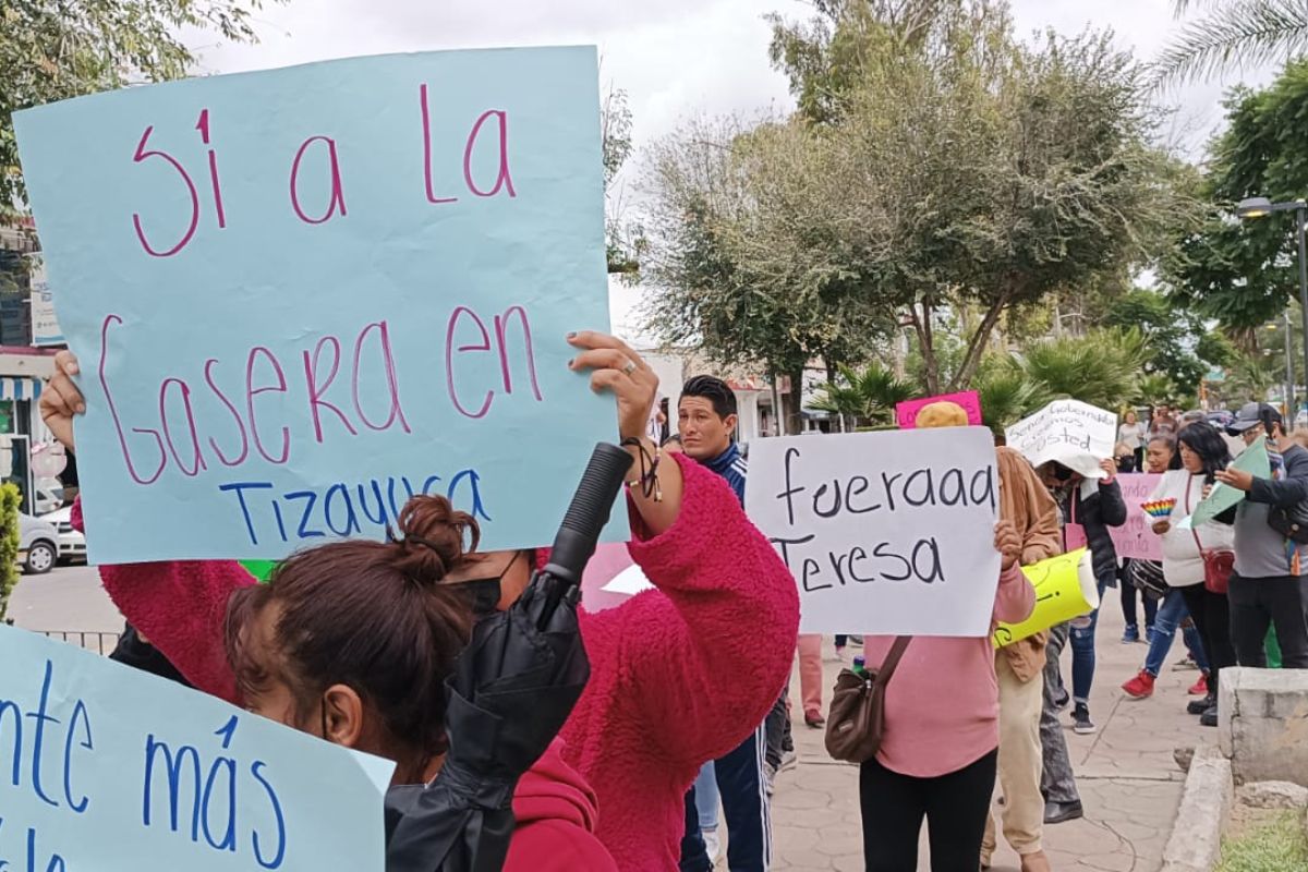 La manifestación en la presidencia municipal fue la respuesta al rechazo de algunos vecinos hacia el proyecto