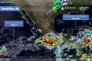 El ciclón tropical 9   provocará lluvias de intensas a torrenciales, vientos fuertes, de 70 a 90 km/h, y oleaje de 2 a 4 m en las costas de Quintana Roo y Yucatán