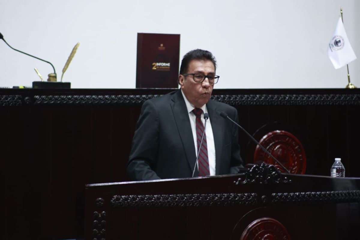 Óscar Javier González Hernández durante su comparecencia en el Congreso de Hidalgo
