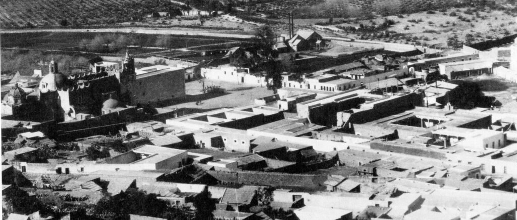 El sur de la ciudad de Pachuca puede observarse la enorme extensión que abarcaban el atrio, los cuatro claustros, las huertas y demás instalaciones del Colegio de Propaganda Fide de Pachuca