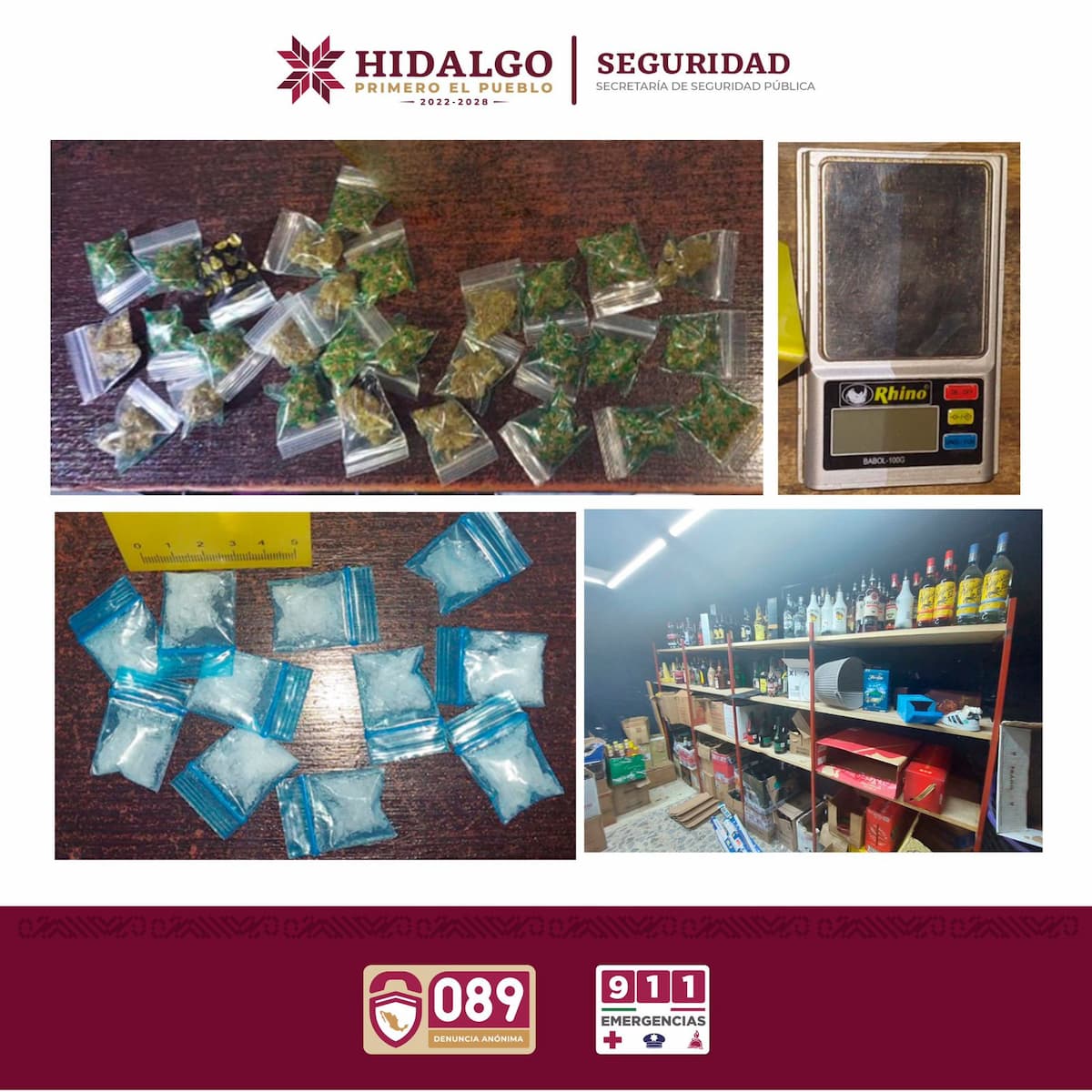Más de 200 dosis de presunta droga fueron decomisadas en el operativo en Tula