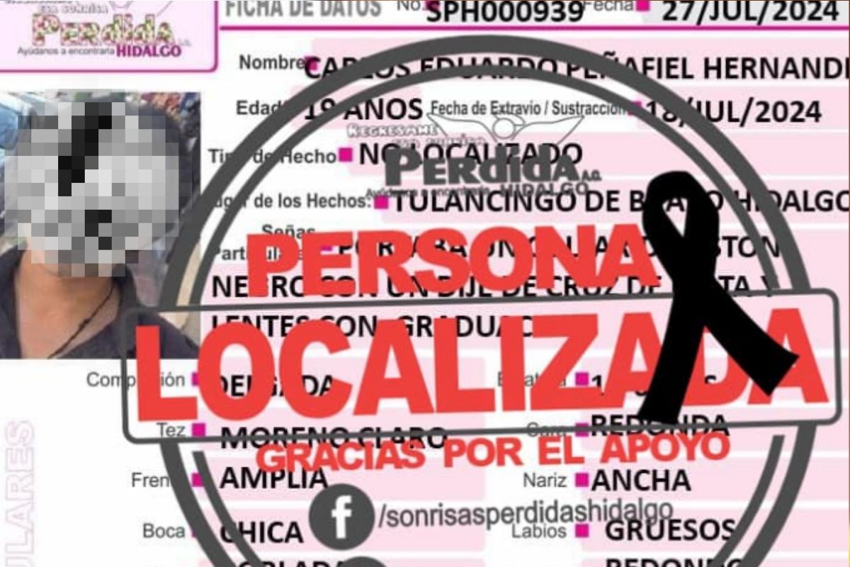 El joven desaparecido en Tulancingo fue hallado sin vida días después de ser reportado.