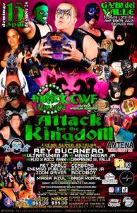 La función comenzará con una exhibición de jóvenes luchadores de la escuela de Attack Lucha Libre, prometiendo mucho más en el evento del domingo