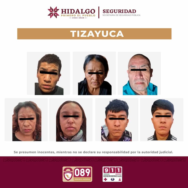Detenidos durante el operativo en Tizayuca por delitos contra la salud