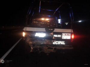 Congestionamiento vehicular tras el choque en la carretera de Tula