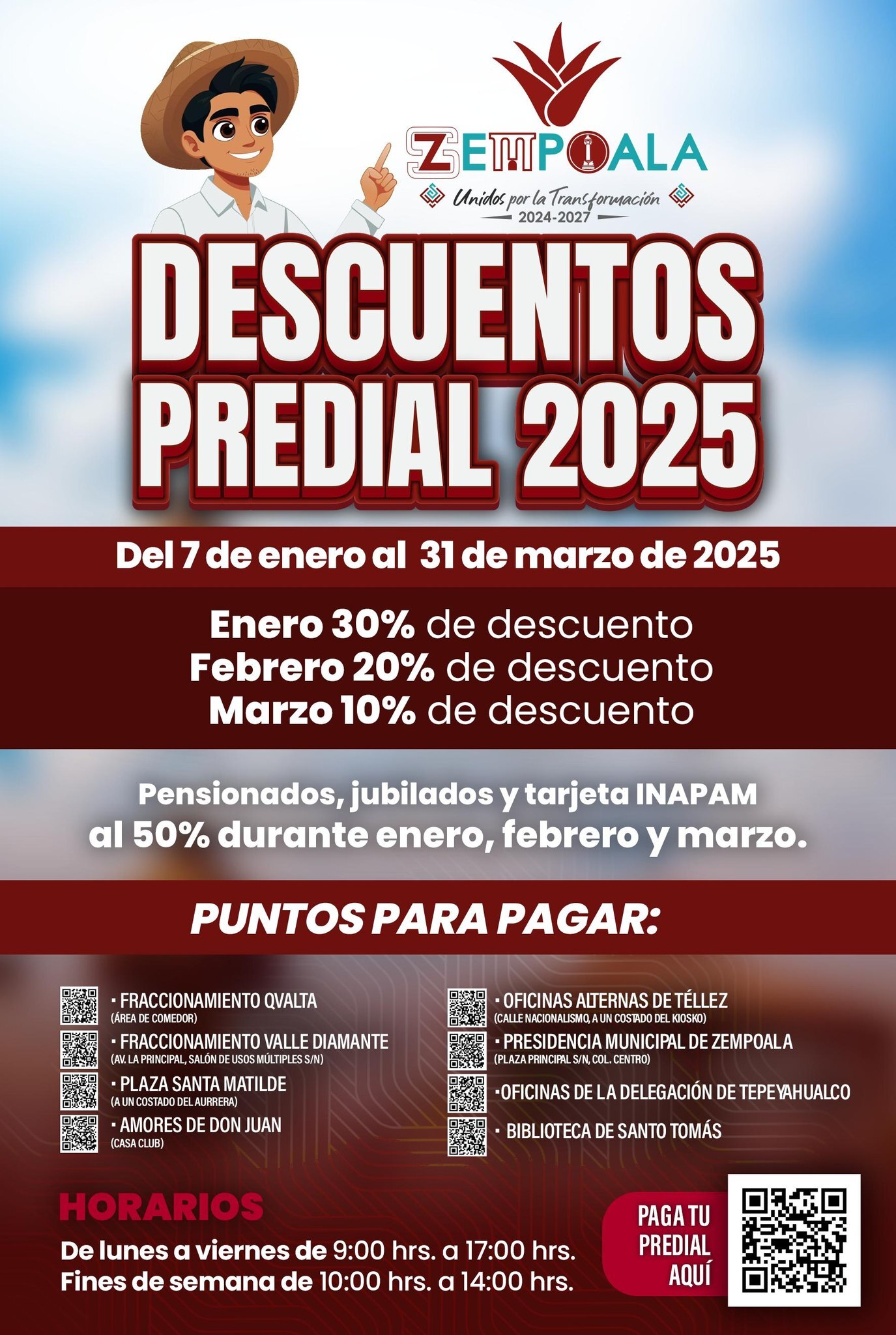 El gobierno municipal ofrece a los contribuyentes varios descuentos