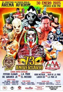 La Arena Afición será el epicentro de la lucha libre nacional este 30 de enero, con estrellas como Psycho Clown, Dr. Wagner Jr. y más