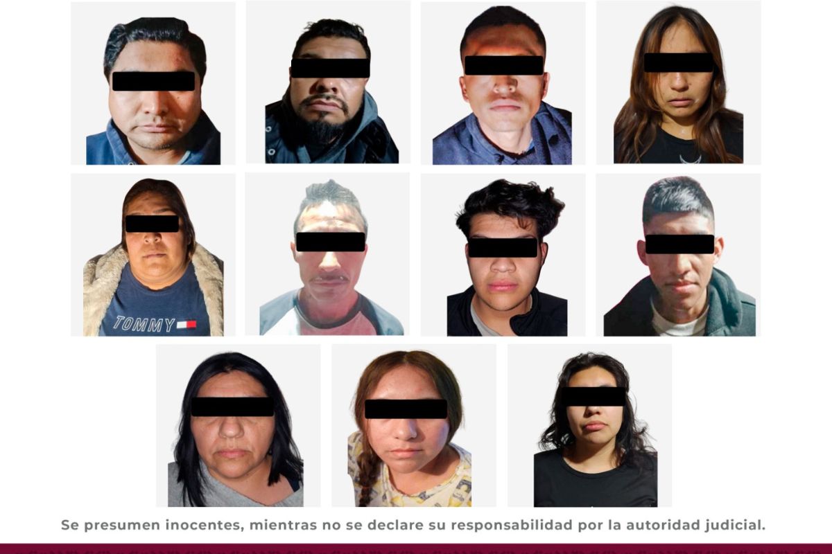 Los 11 detenidos quedaron a disposición del Ministerio Público para su proceso legal