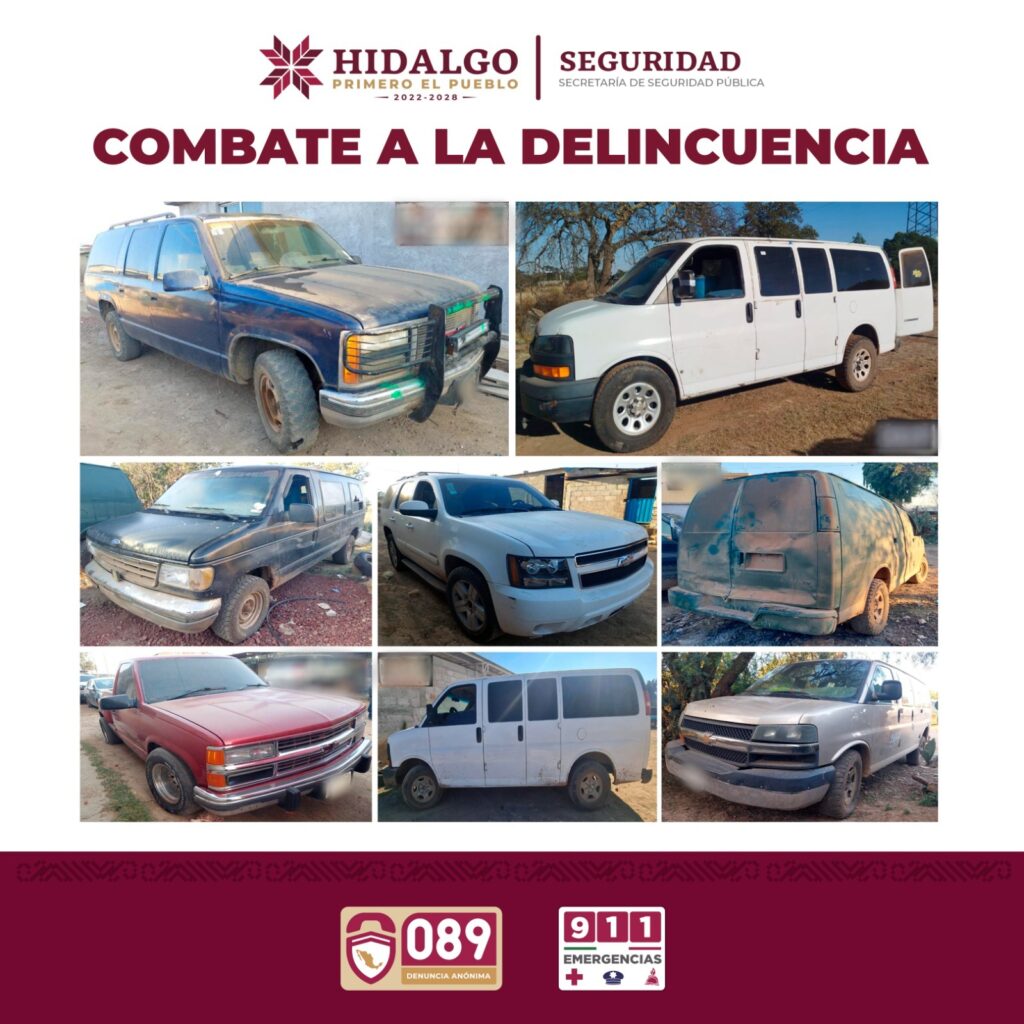 Los agentes localizaron nueve camionetas de diversas marcas