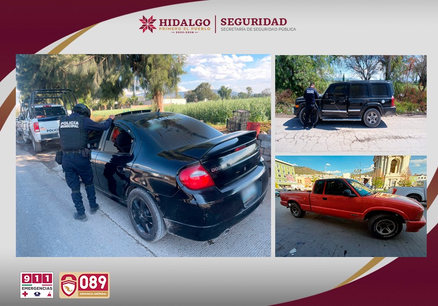 Operativos en Hidalgo culminan con el aseguramiento de vehículos irregulares
