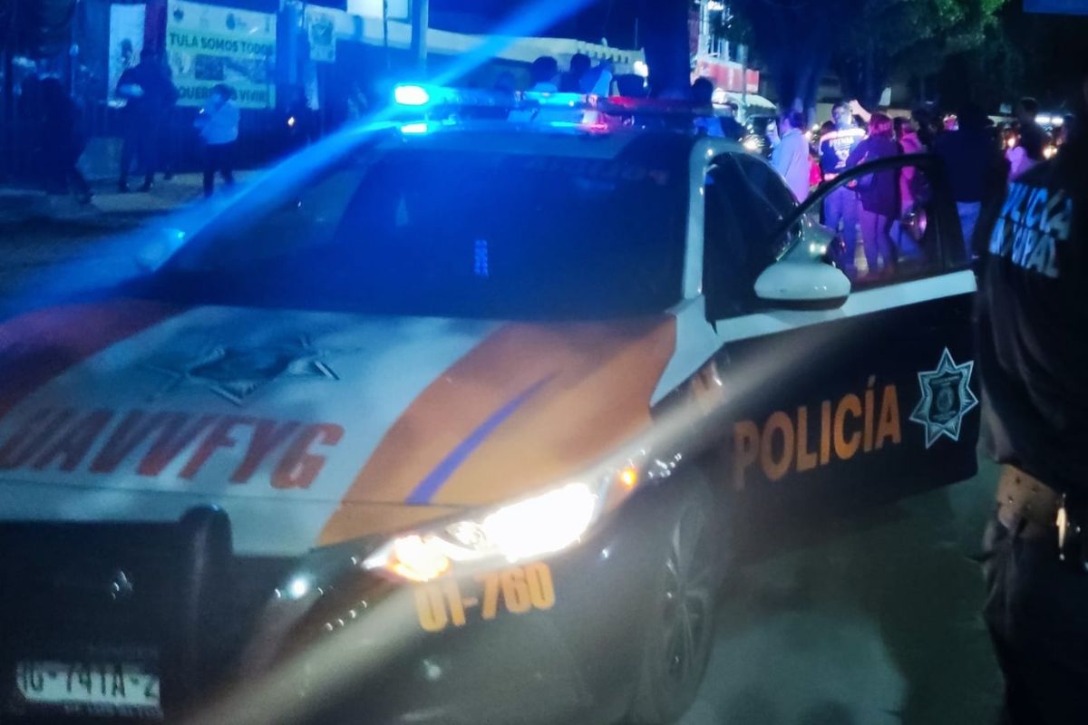 Una patrulla de la Secretaría de Seguridad Pública local arribó al lugar del ataque