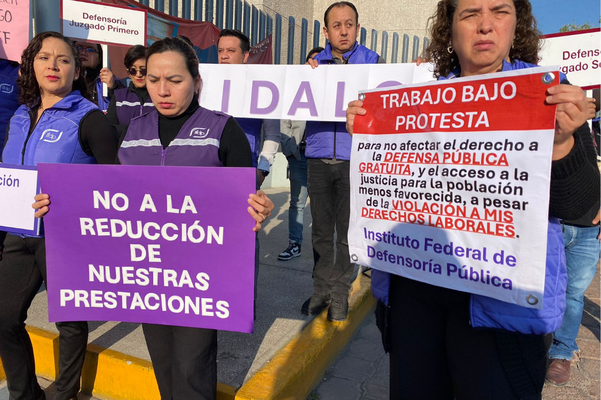 Manifestación en Hidalgo: defensores públicos del PJF piden respeto a sus derechos laborales ante la reducción presupuestal