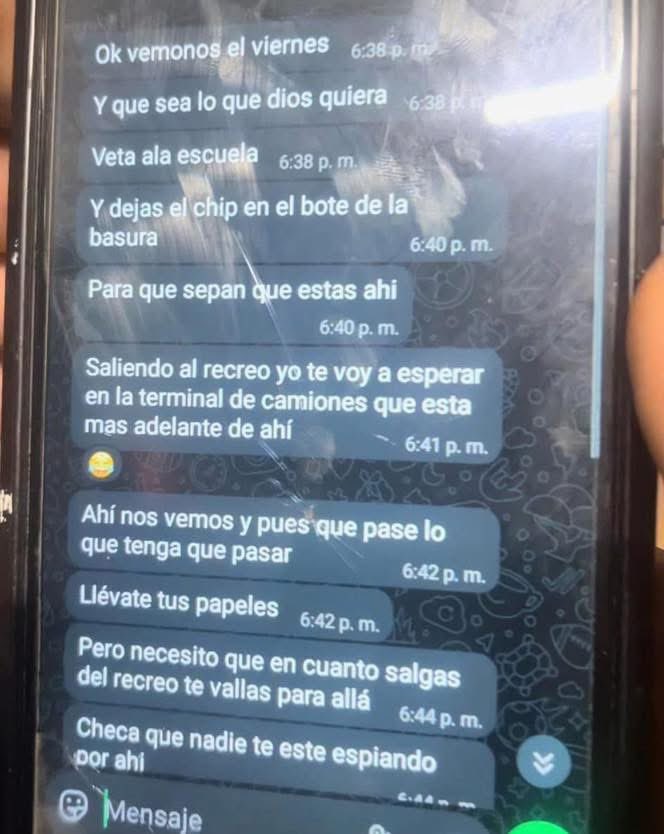 La menor de edad desaparecida habría sido engañada en WhatsApp