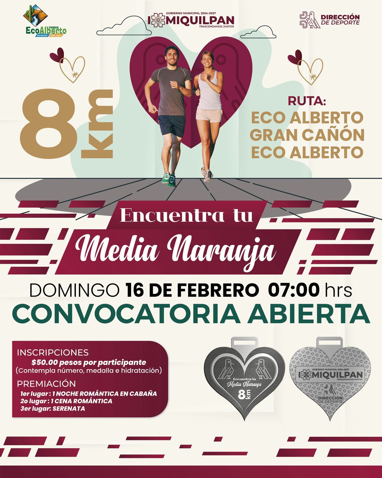 La ruta comprende un recorrido de 8 kilómetros que iniciará en el Parque EcoAlberto, pasará por el Gran Cañón y regresará al punto de partida