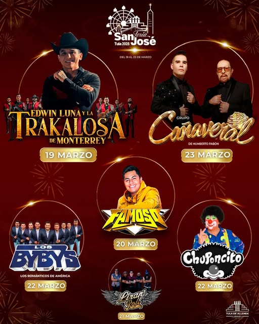 Este es el elenco de la Feria San José 2025, en Tula