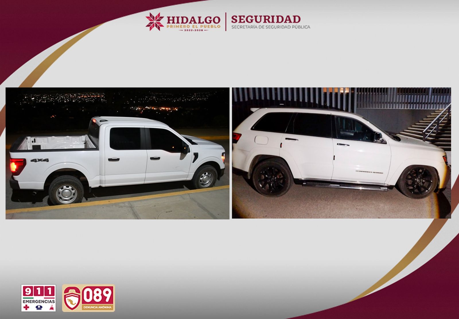 Vehículos asegurados en el operativo de seguridad realizado por la SSPH