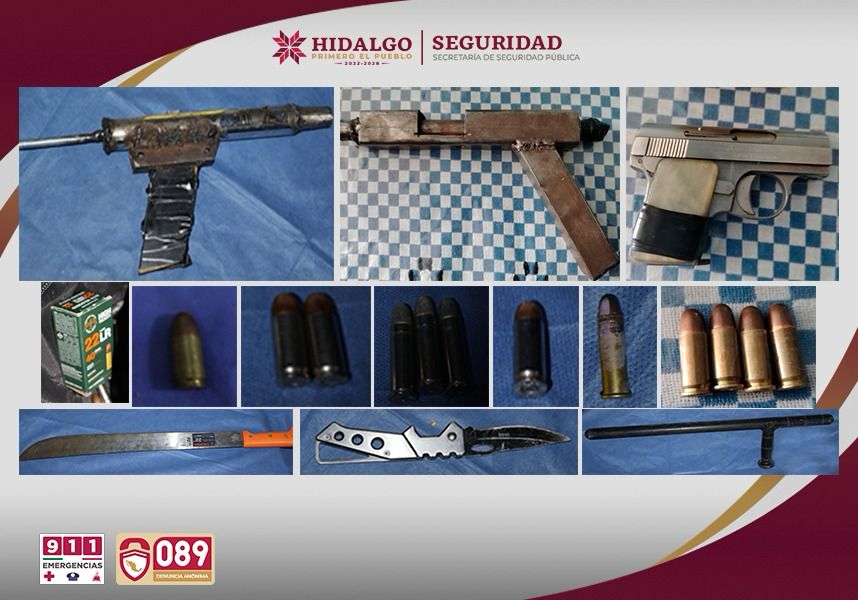 Detienen a nueve por homicidio de taxista en Pachuca; hallan drogas y armas
