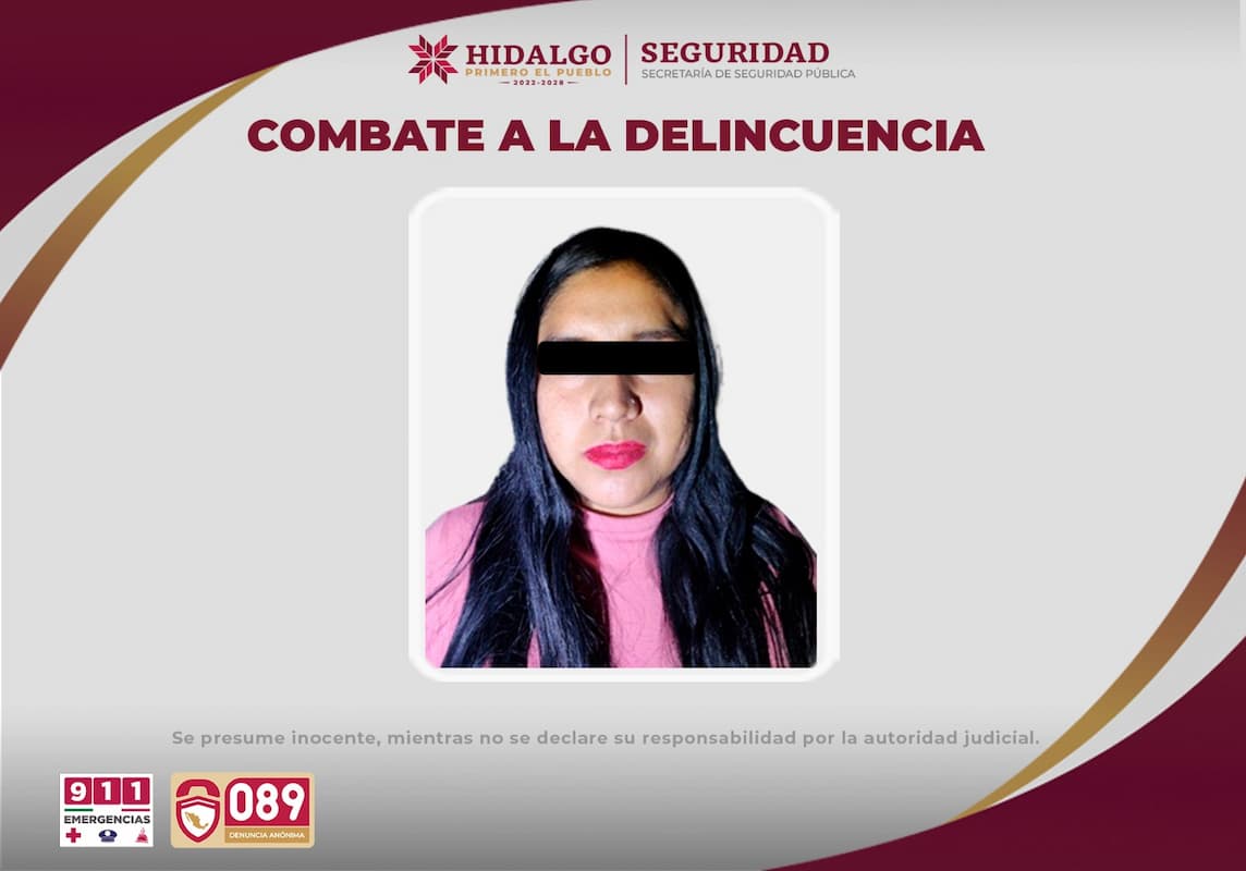 La mujer detenida fue puesta a disposición de la autoridad competente tras el cateo