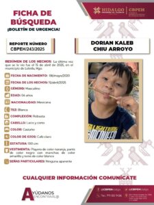 Siete días sin localizar a menor desaparecido en Lolotla
