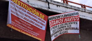 Protesta del personal del Hospital General de Tula por falta de insumos y anomalías administrativas