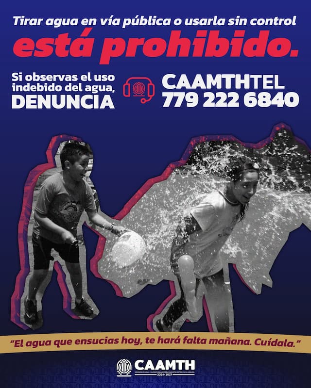 La Comisión de Agua y Alcantarillado del Municipio de Tizayuca (CAAMTH) implementó la campaña “Guardia Preventiva: No la Riegues”