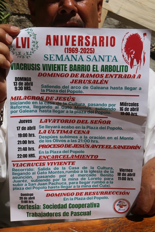 Programa de Semana Santa en El Arbolito, destaca con su representación número 56 del Viacrucis 