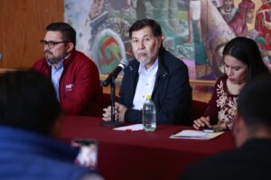 Noroña se incomodó en plena rueda de prensa en Hidalgo