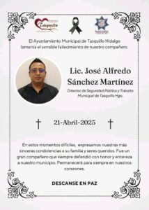 El director de Seguridad de Tasquillo murió el lunes pasadoFoto: Archivo
