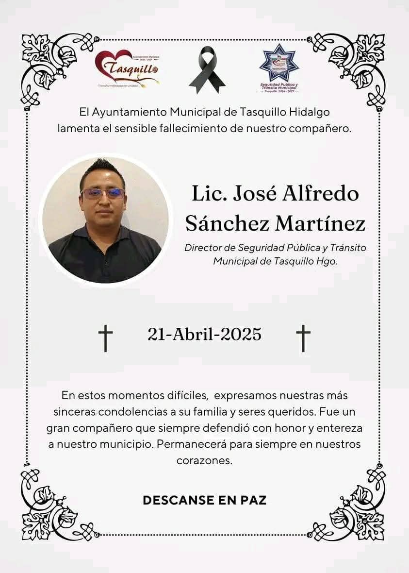 Muere director de Seguridad de Tasquillo tras ataque armado