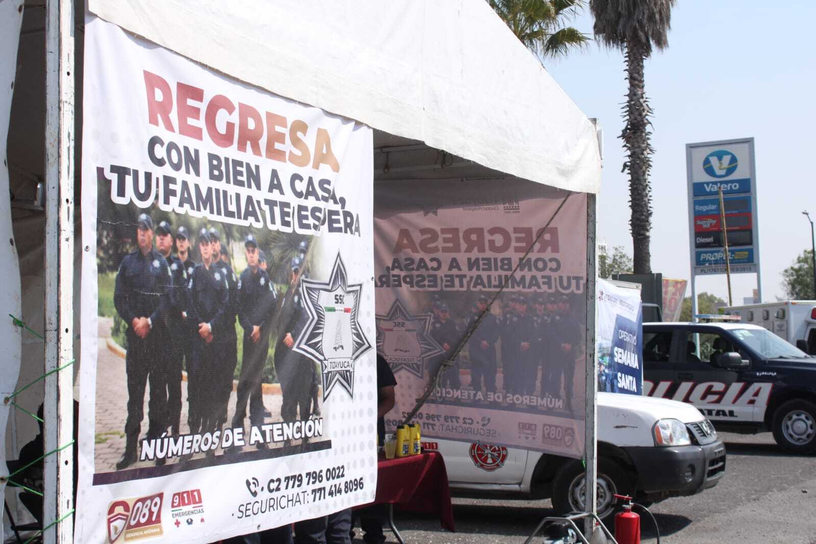 Durante la operación se instalaron tres módulos de auxilio en puntos estratégicos del municipio y se desplegaron patrullajes preventivos, vigilancia en carreteras, atención médica prehospitalaria y orientación turística