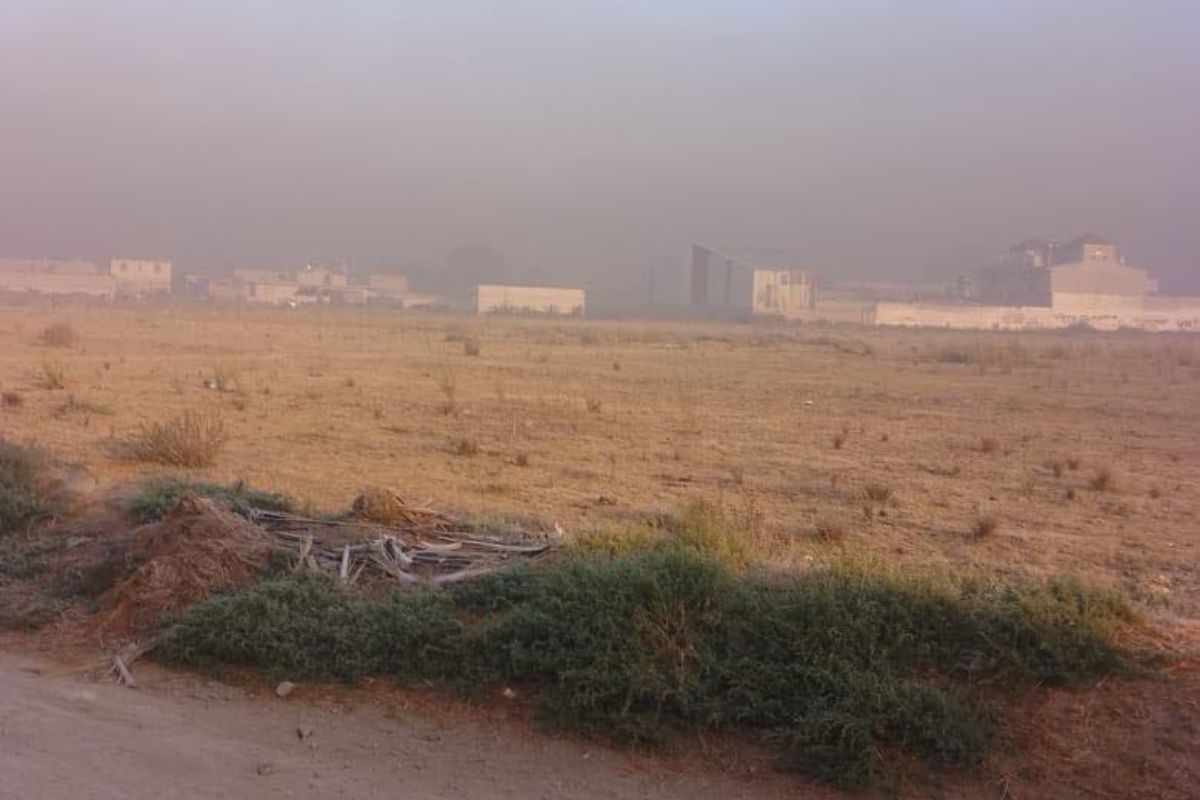 La nube fue atribuida a la quema de desechos que realizan los dueños de invernaderos para proteger sus cultivos | Foto: Antonieta Islas