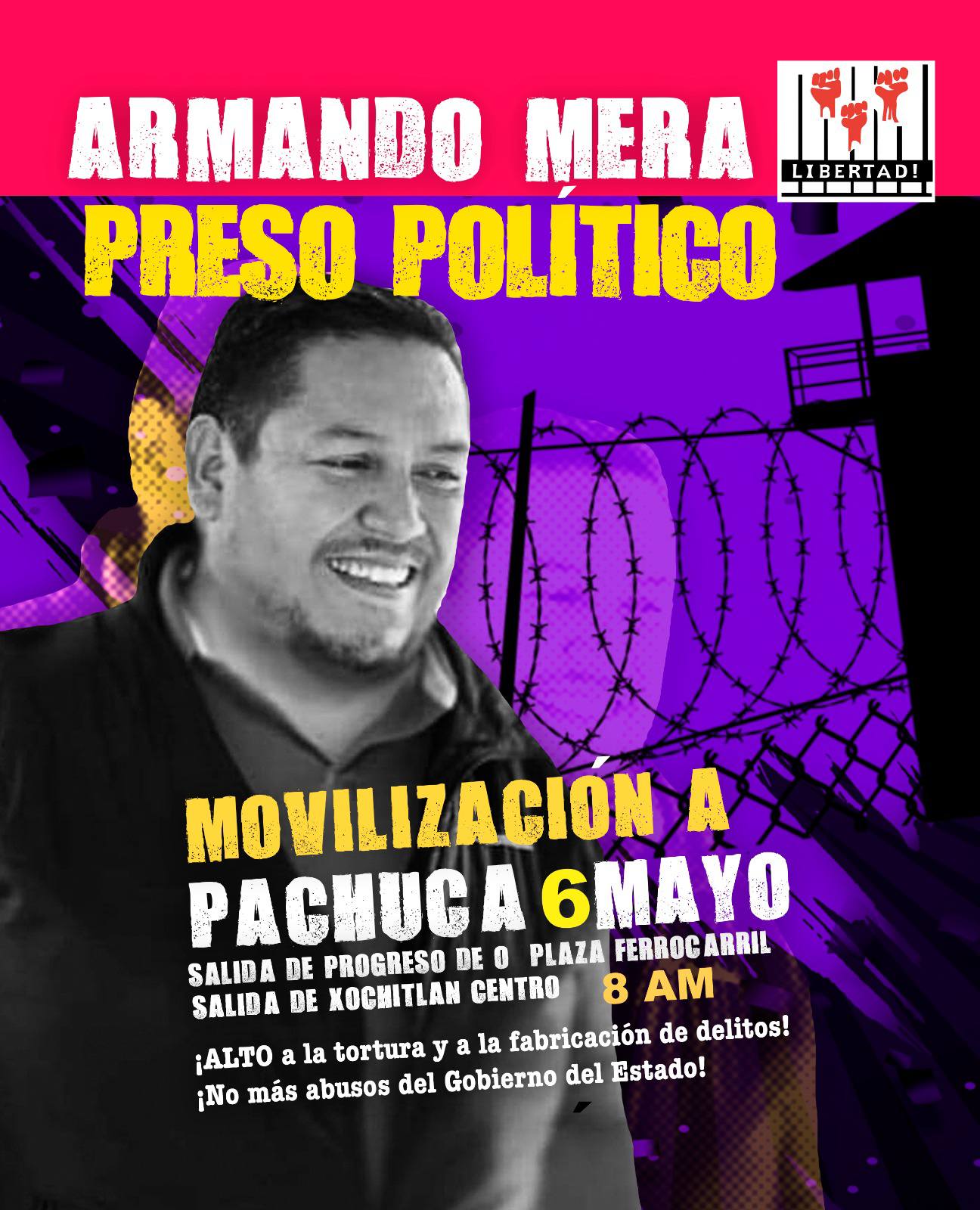 Convocan bloqueo en Pachuca para exigir liberación de exalcaldes y exdiputado