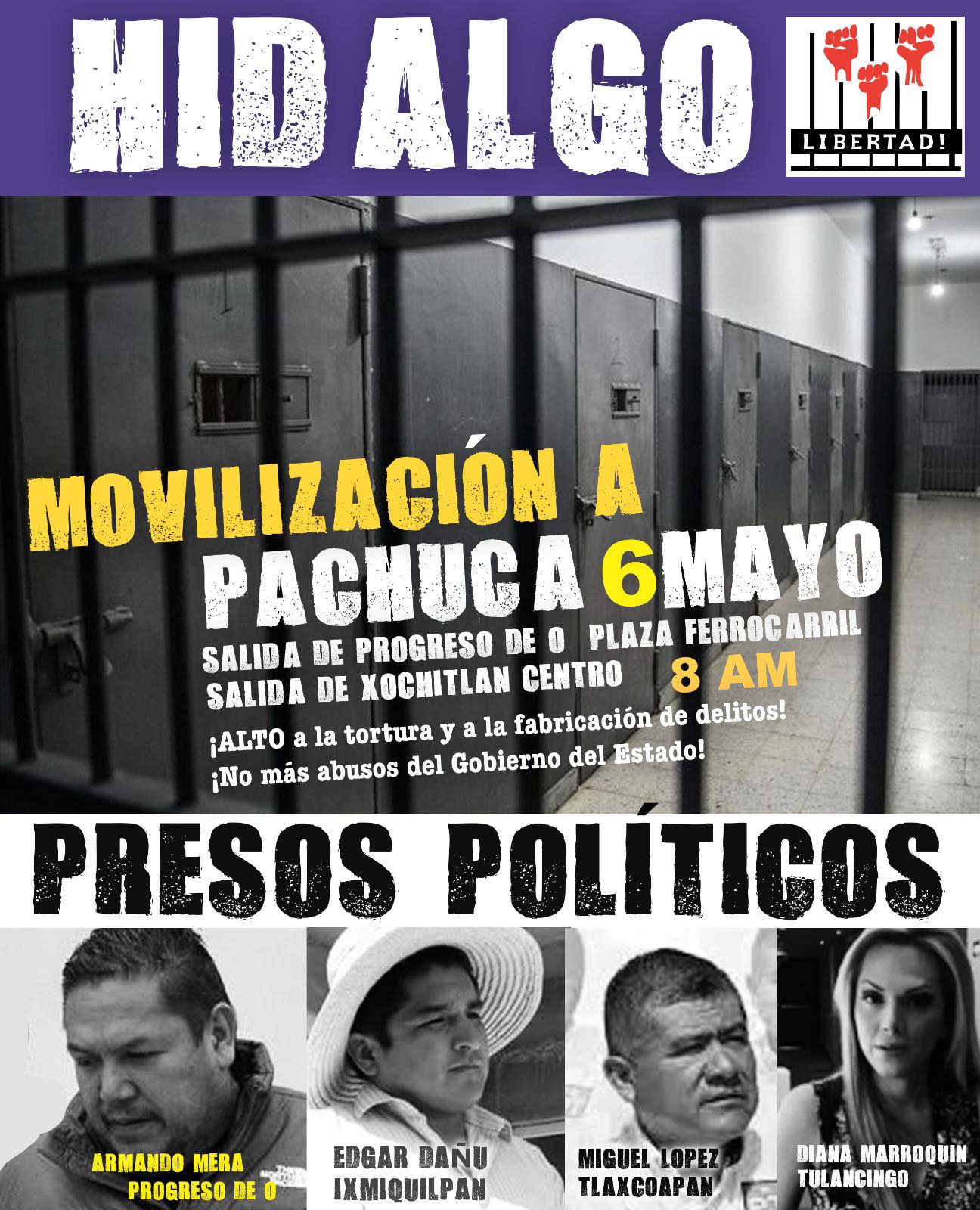 El bloqueo partirá desde Progreso y llegará a la capital hidalguense