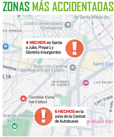 38 hechos de tránsito en el Tuzobús, de septiembre de 2024 a febrero de 2025