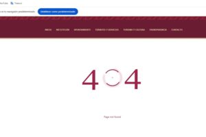 Página de Metztitlán con error “404”, sin acceso a información jerárquica