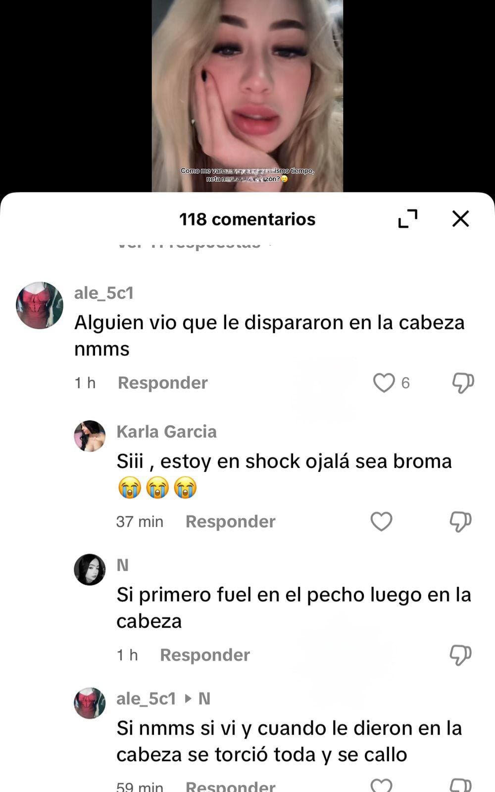 Seguidores reaccionaron al momento en que la joven tiktoker recibió el ataque 