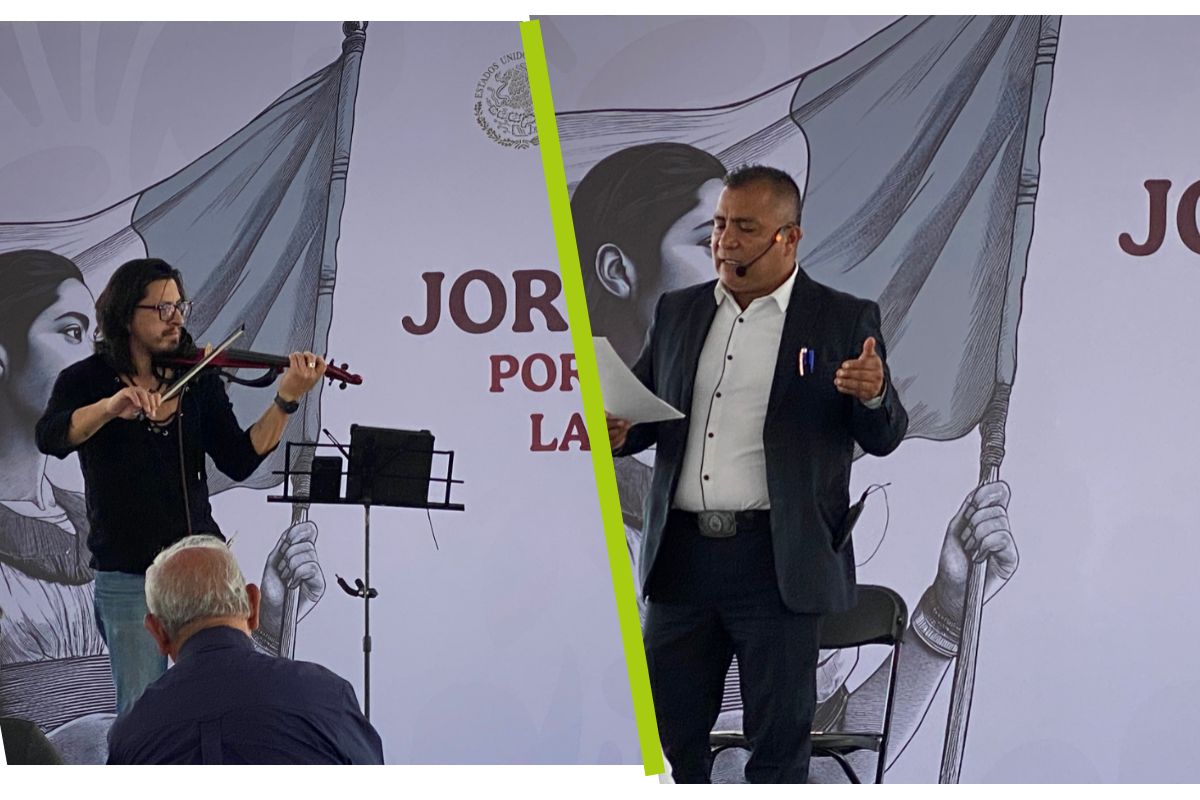 Como parte de las presentaciones culturales, participaron el músico Luis Cabello y el poeta local Jorge Contreras | Foto: Carlos Cisneros