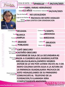 Ficha de búsqueda de Abril Farías