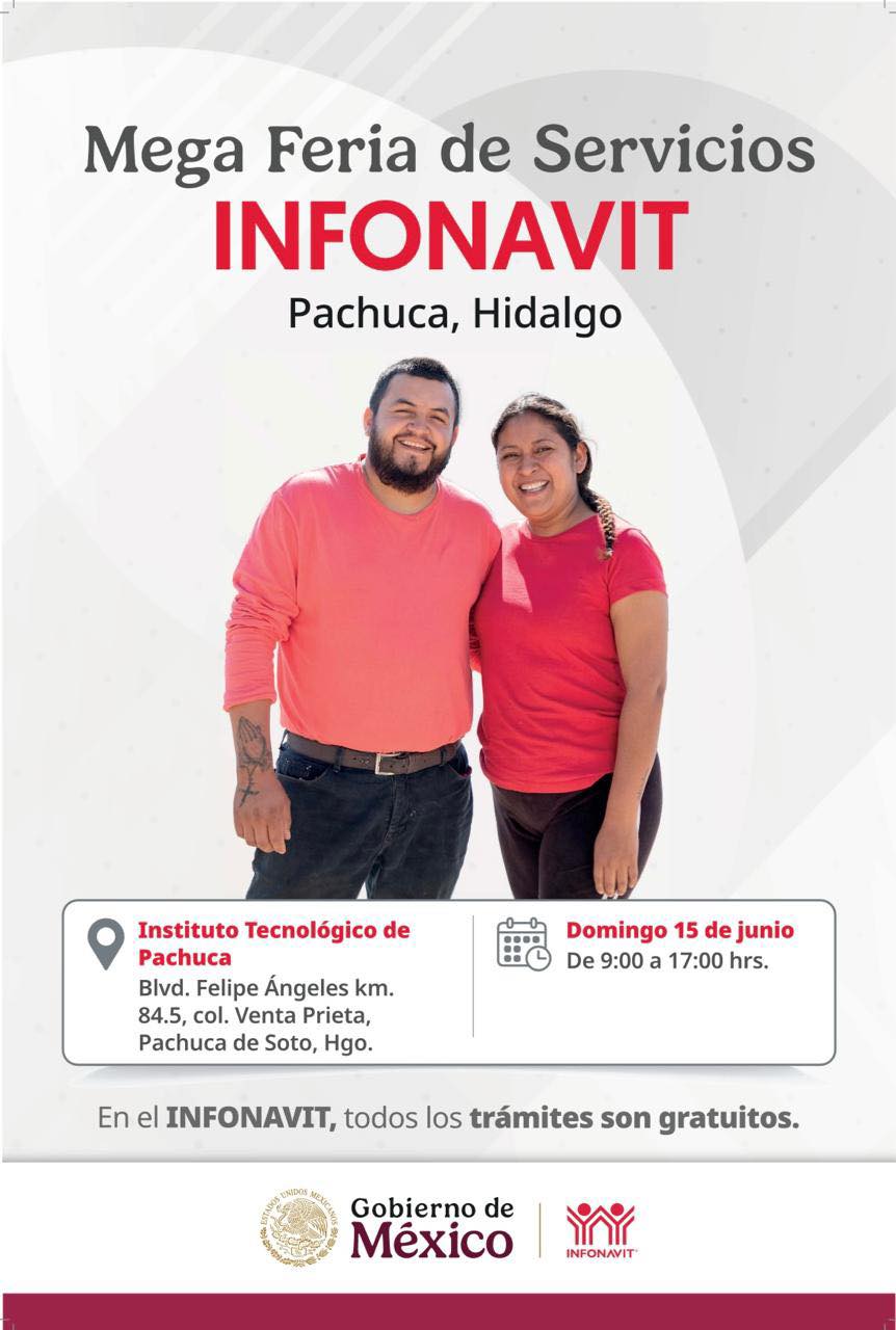 Infonavit ofrece una solución a los afectados por las lluvias en Pachuca con la Mega Feria de Servicios este 15 de junio