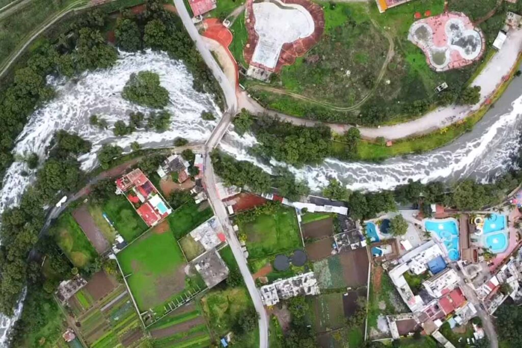 Desbordamiento del río Tula en Tezontepec de Aldama