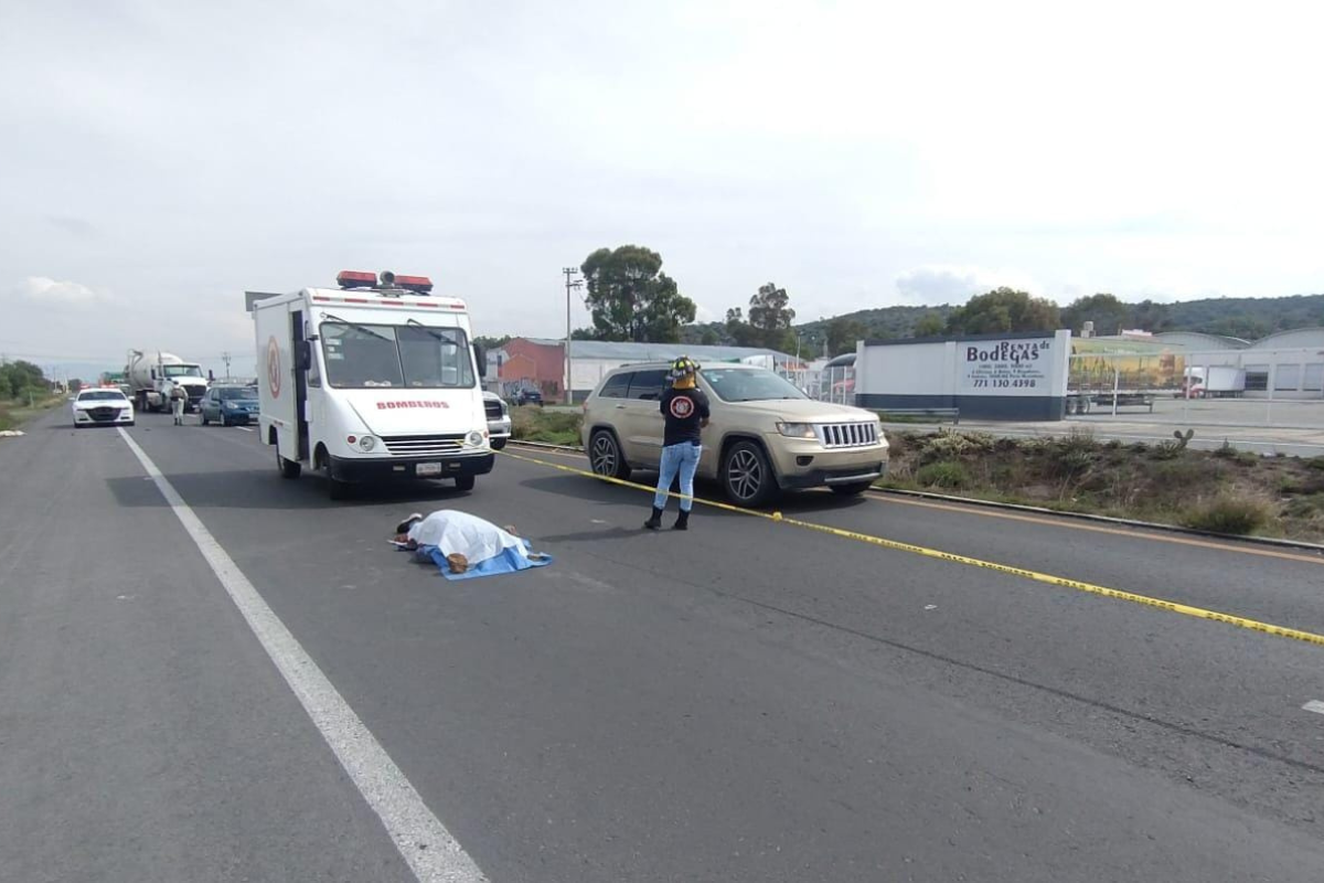 Un motociclista fallece en un trágico accidente sobre la carretera Pachuca-Sahagún en el municipio de Zempoala
