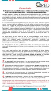 Comunicado de la organización