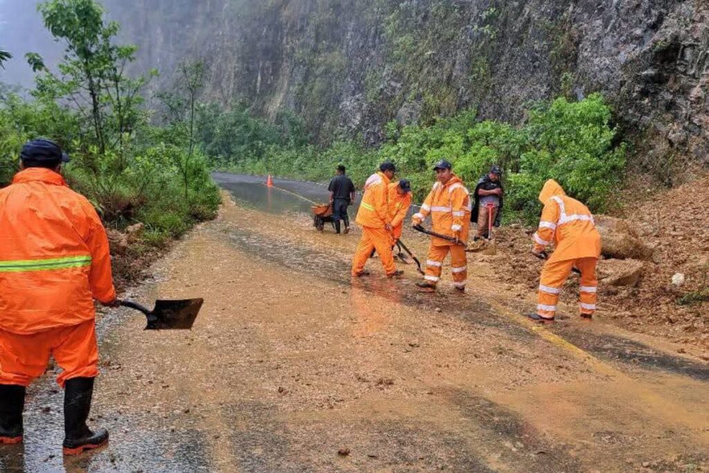 Tlanchinol y Calnali, afectados por los deslaves y caída de árboles en las carreteras