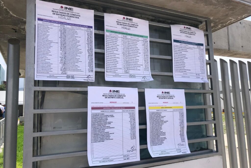 INE Hidalgo da a conocer resultados de la elección del Poder Judicial en la entidad