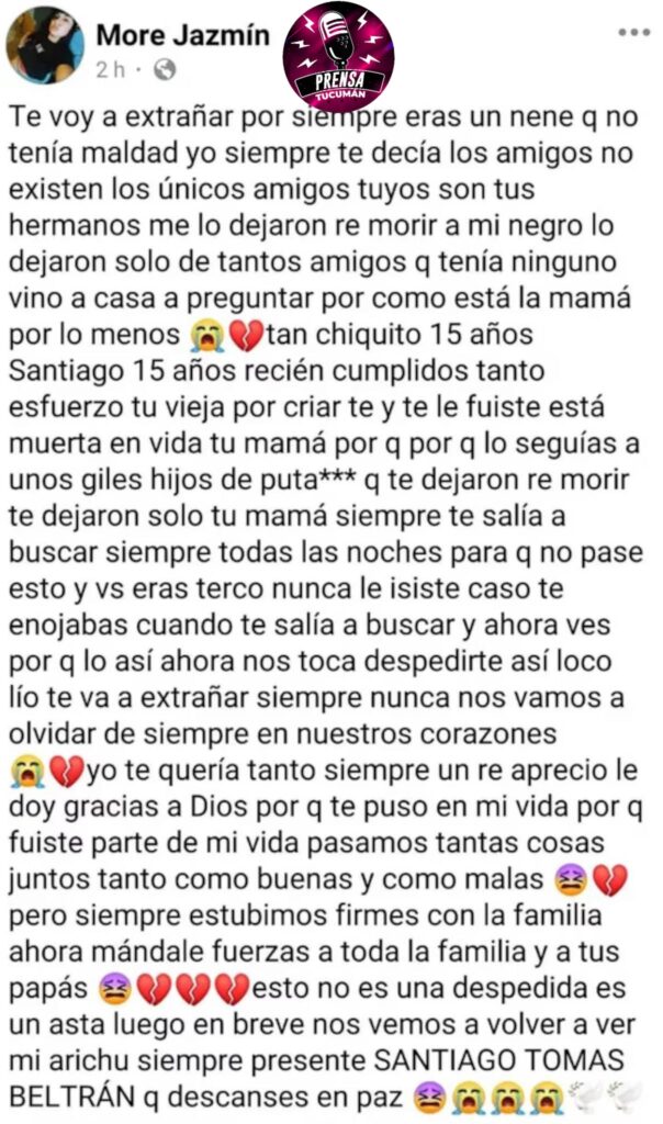 El caso de Santiago Tomás Beltrán sigue dividiendo opiniones en redes sociales