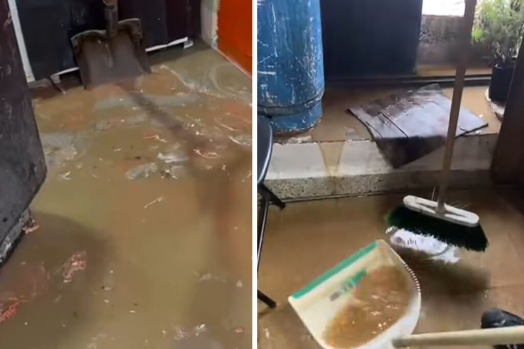 Comercios y domicilios sobre avenida Juárez, en Real del Monte, registraron la entrada de agua 