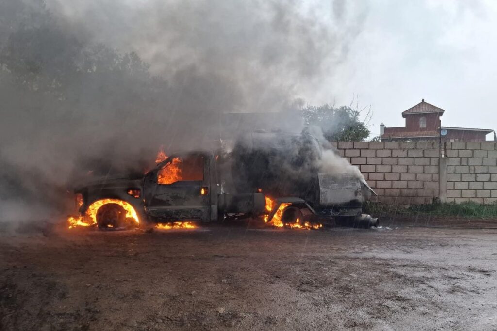 Emergencia en Huasca: Vecinos alertan a los bomberos por incendio de pipa de gas LP