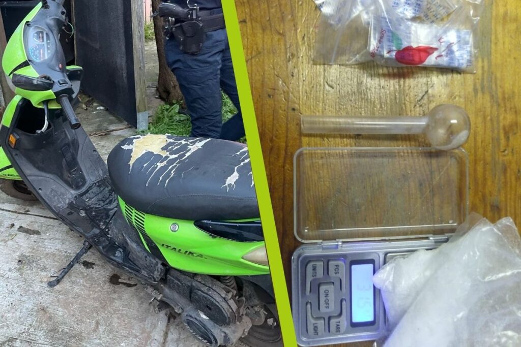Persecución en Tulancingo culmina con pareja detenida; vendía droga en su moto